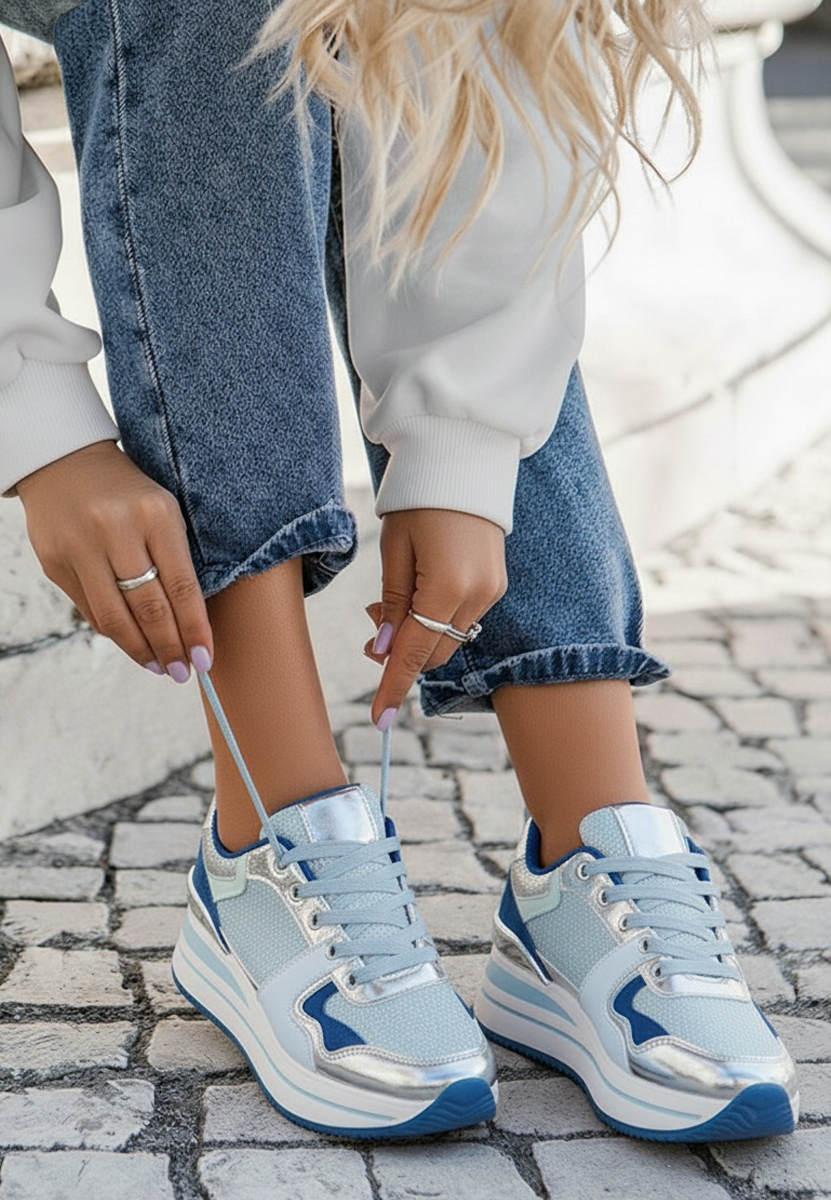 Sneakers cu platformă Daisie bleu