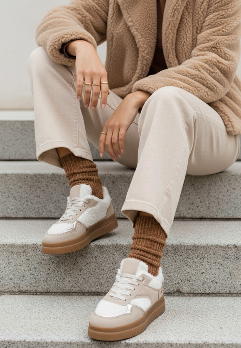 Sneakers dama Maisie bej