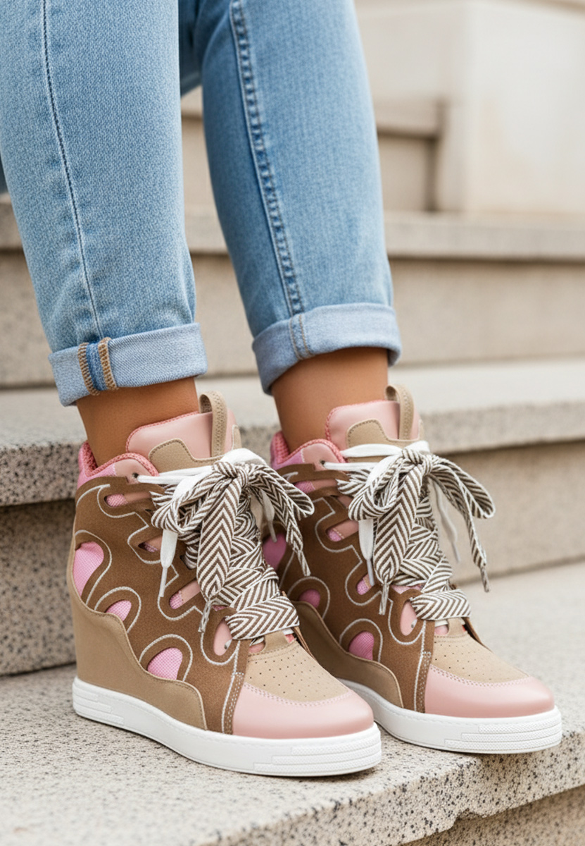 Sneakers dama cu platforma Jessy roz