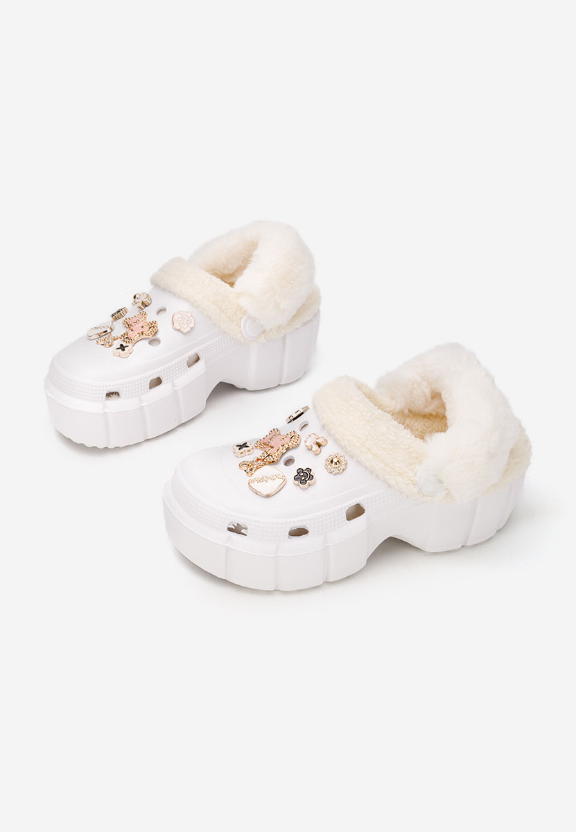 Saboti dama cu platforma Aldeva albi