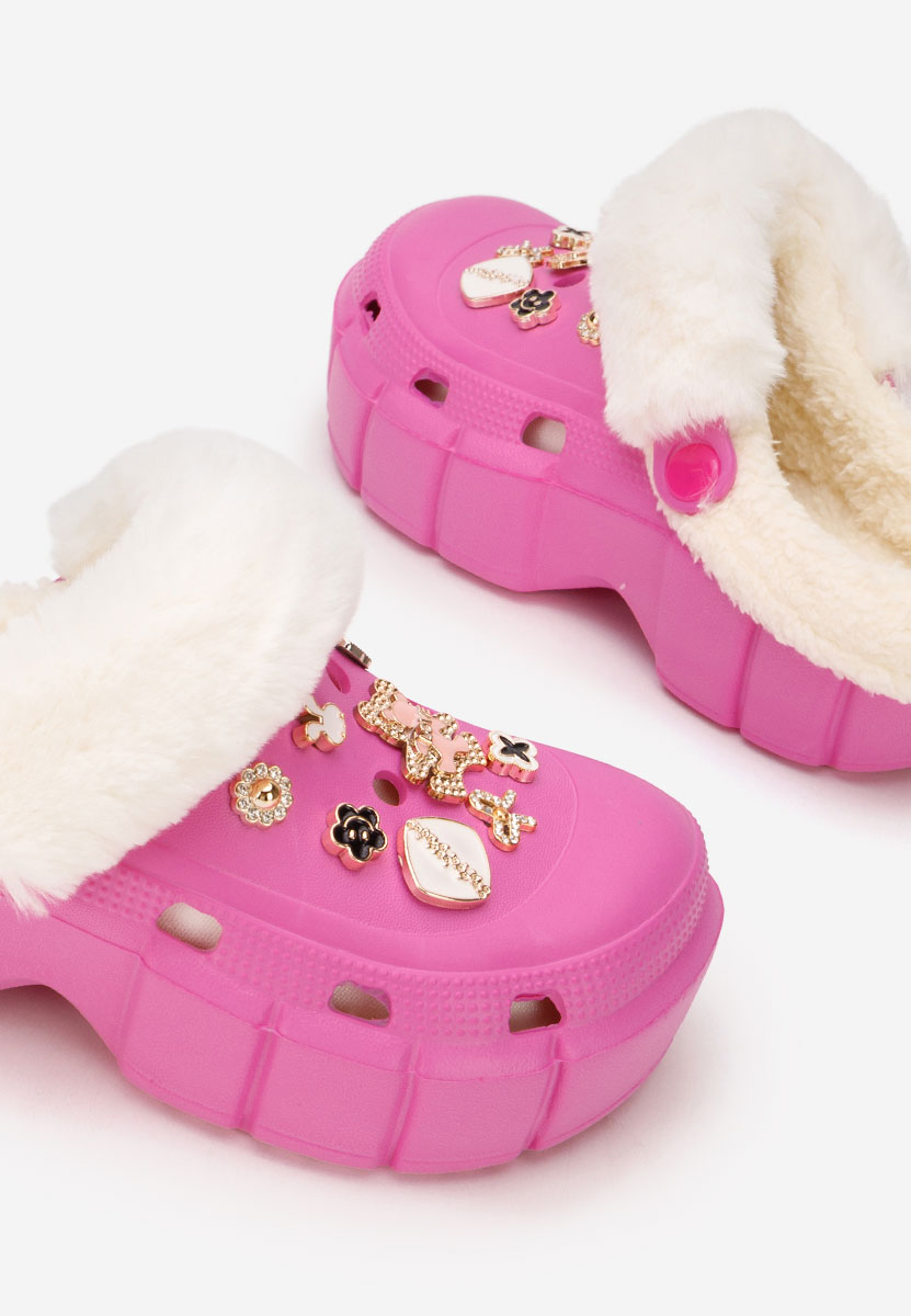 Saboti dama cu platforma Aldeva fucsia