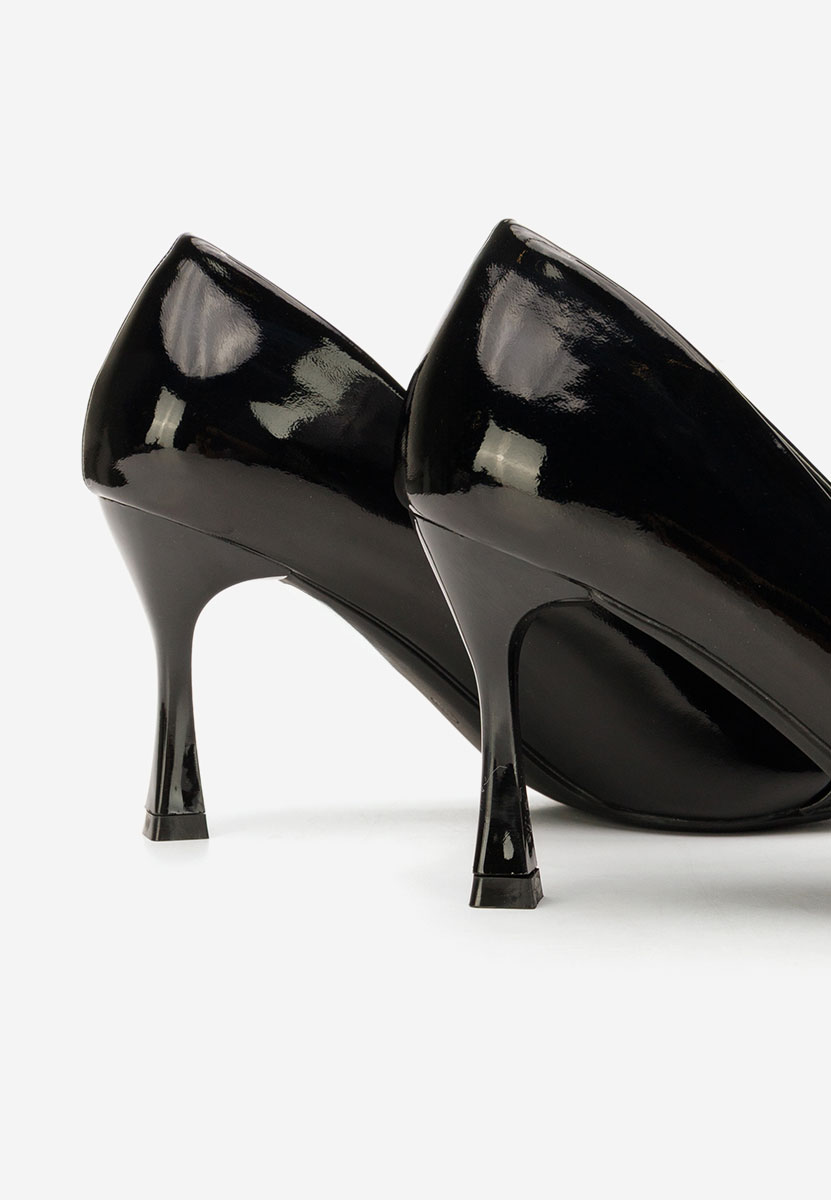 Pantofi cu toc subtire Jenita negri