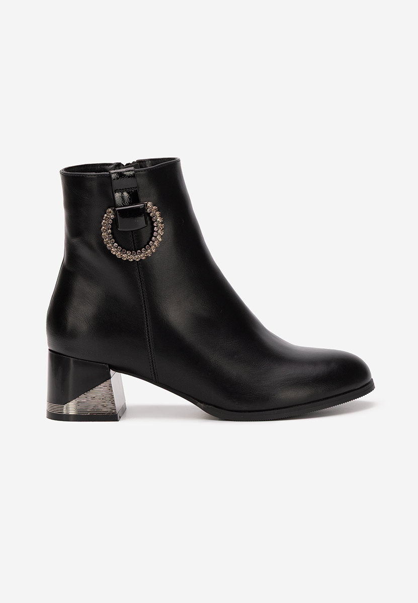 Botine cu toc gros Lorivara negre