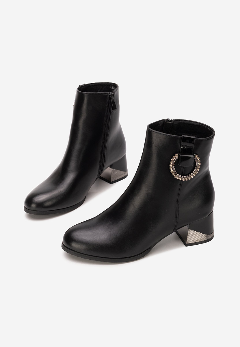 Botine cu toc gros Lorivara negre