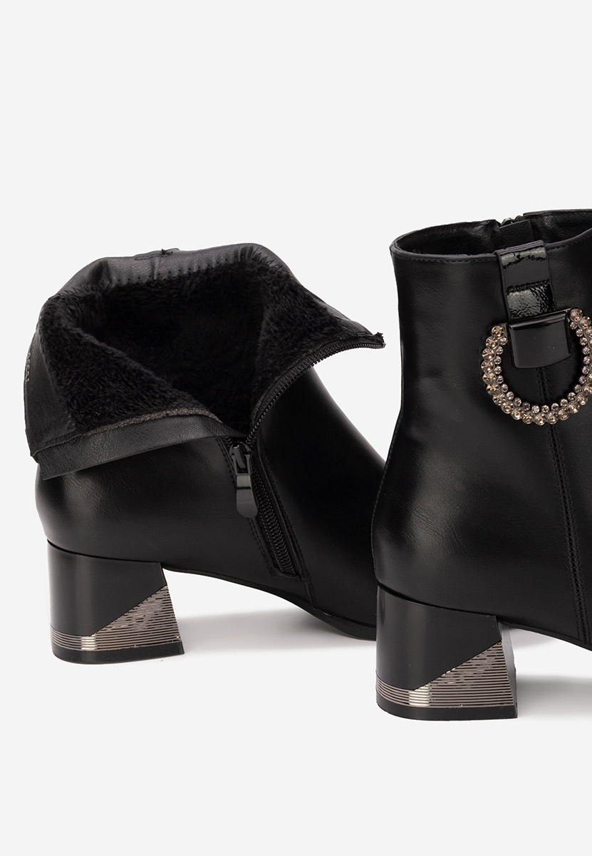 Botine cu toc gros Lorivara negre