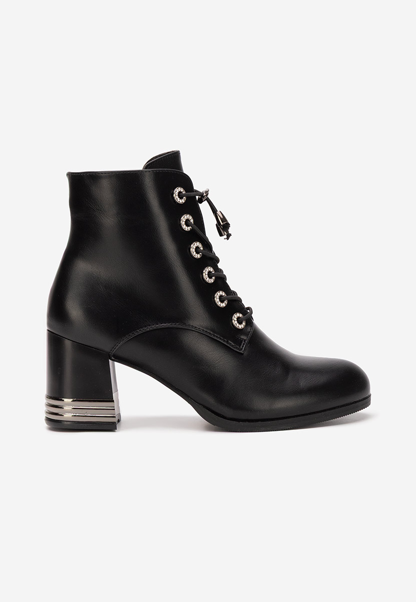 Botine cu toc gros Takina V2 negre