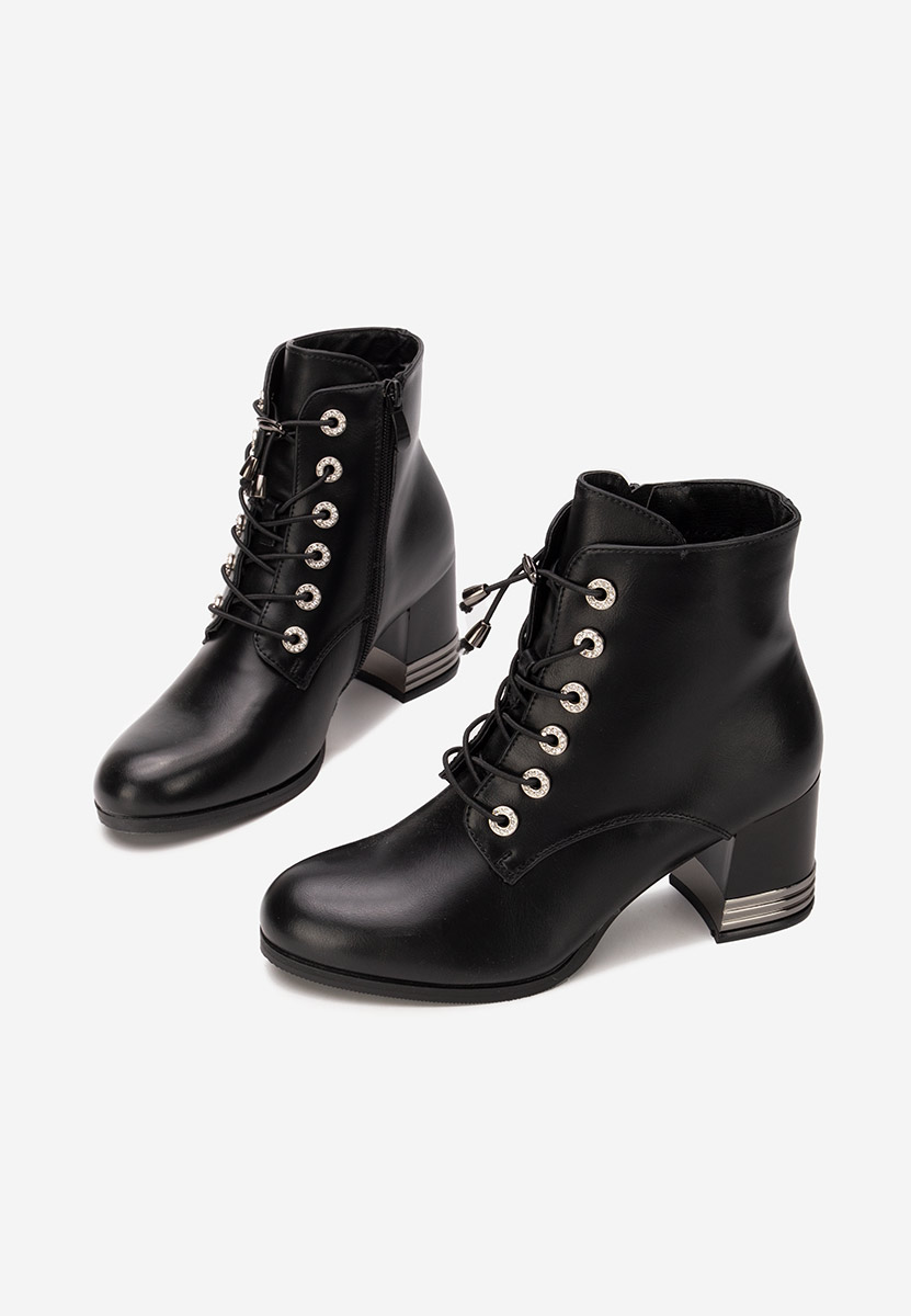 Botine cu toc gros Takina V2 negre