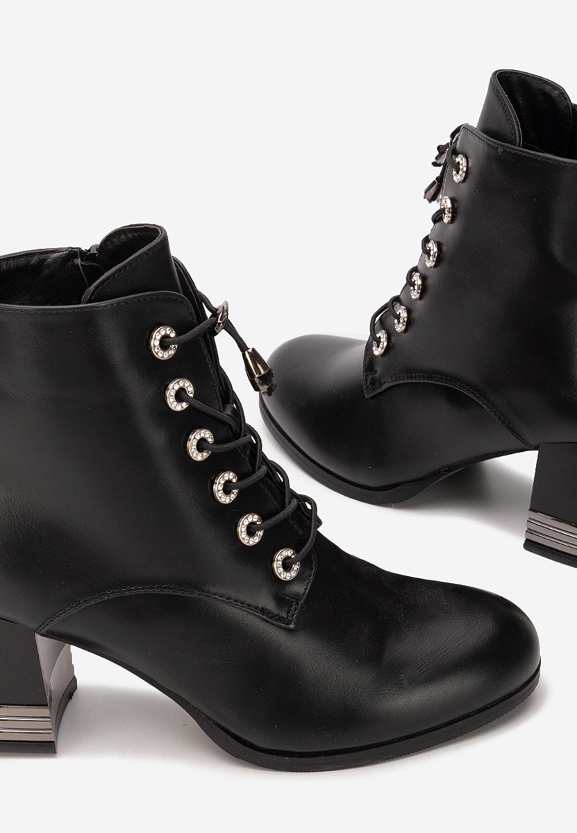 Botine cu toc gros Takina V2 negre