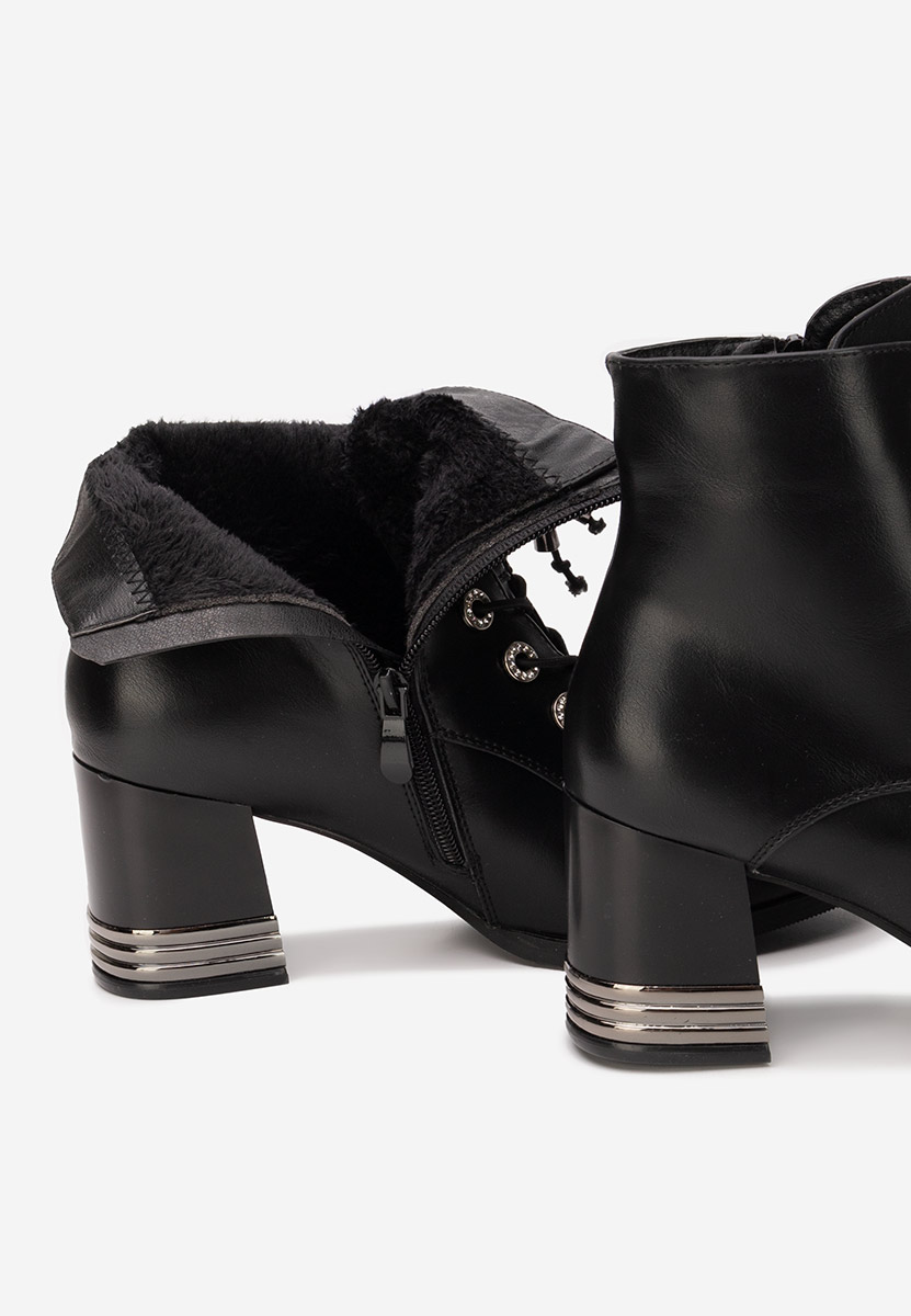 Botine cu toc gros Takina V2 negre