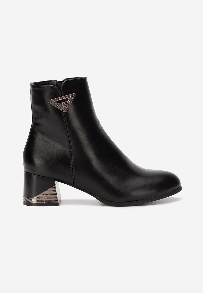 Botine cu toc gros Velisara negre
