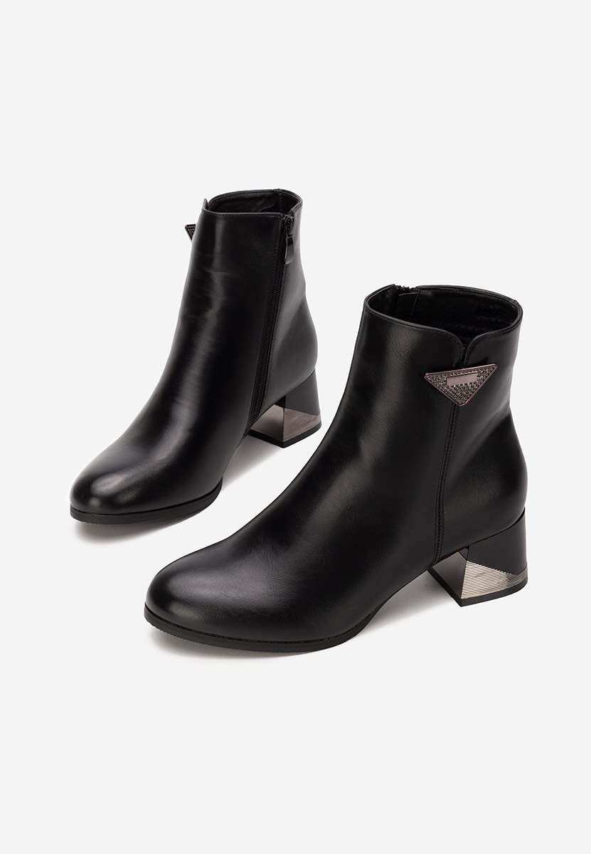 Botine cu toc gros Velisara negre
