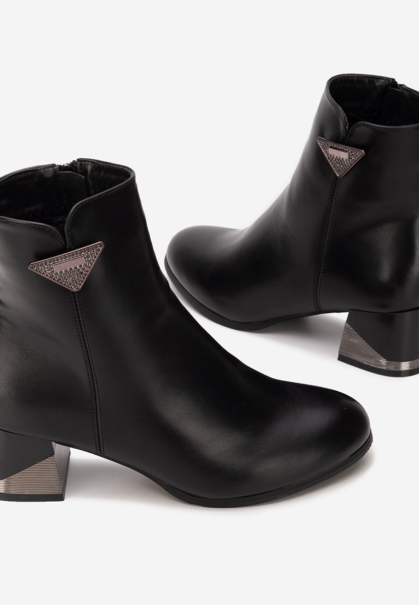 Botine cu toc gros Velisara negre
