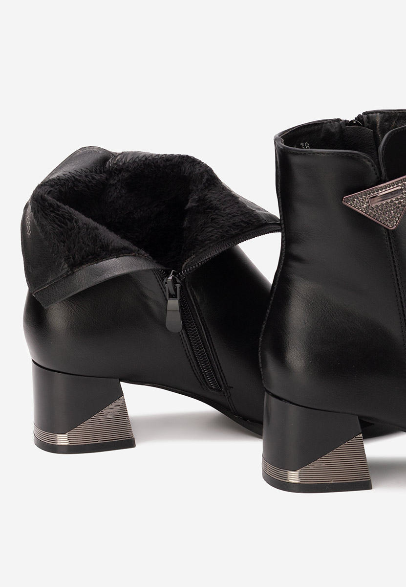 Botine cu toc gros Velisara negre