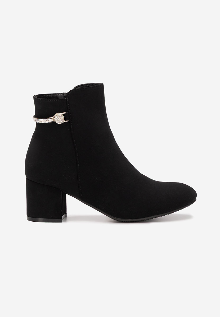 Botine cu toc gros Jorisia negre