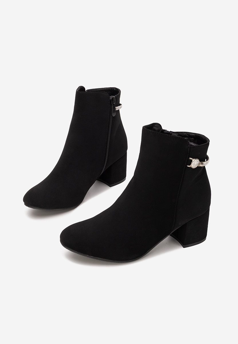Botine cu toc gros Jorisia negre