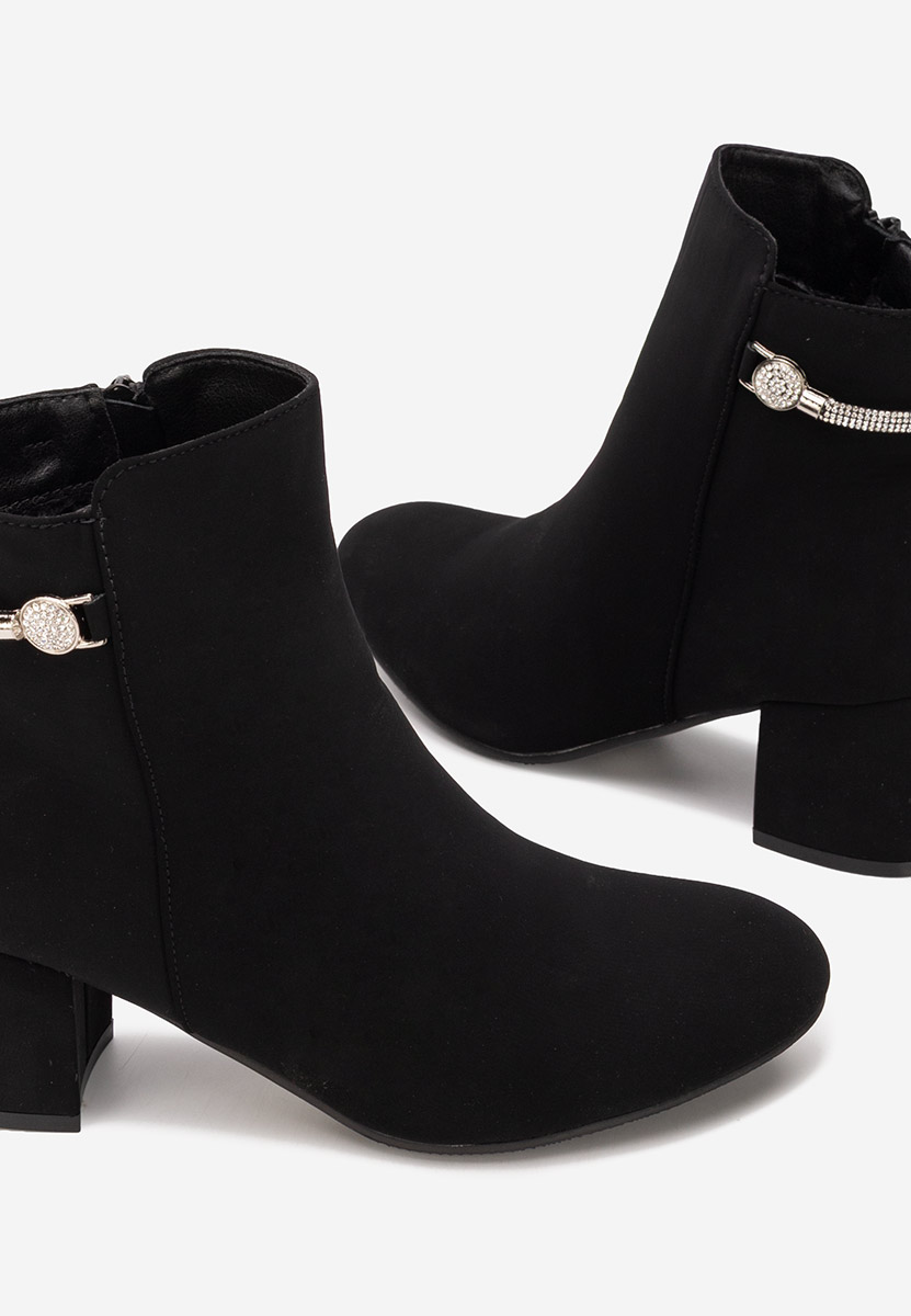 Botine cu toc gros Jorisia negre