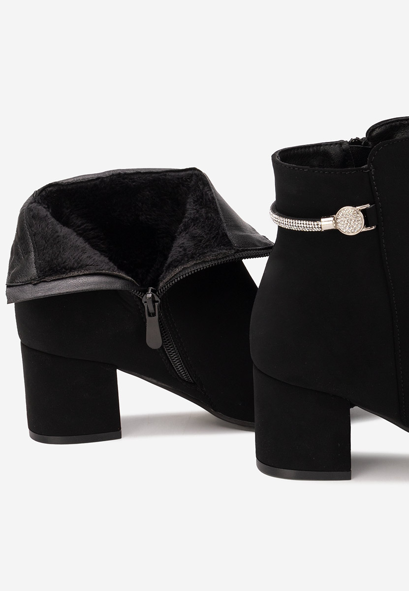 Botine cu toc gros Jorisia negre