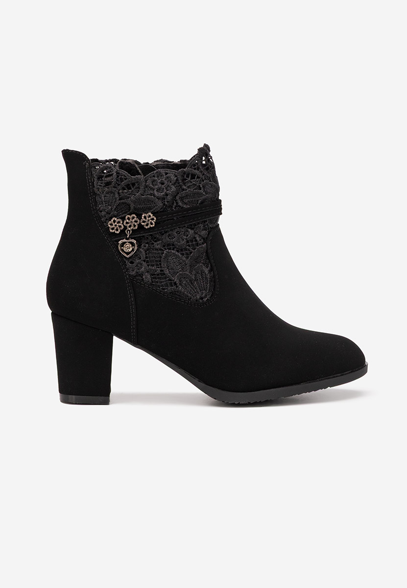 Botine cu toc gros Corava negre