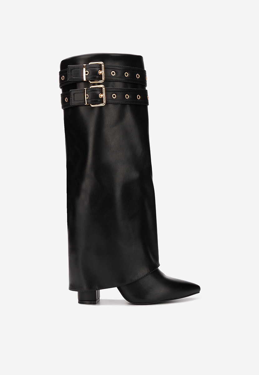 Cizme cu toc gros Eidena negre