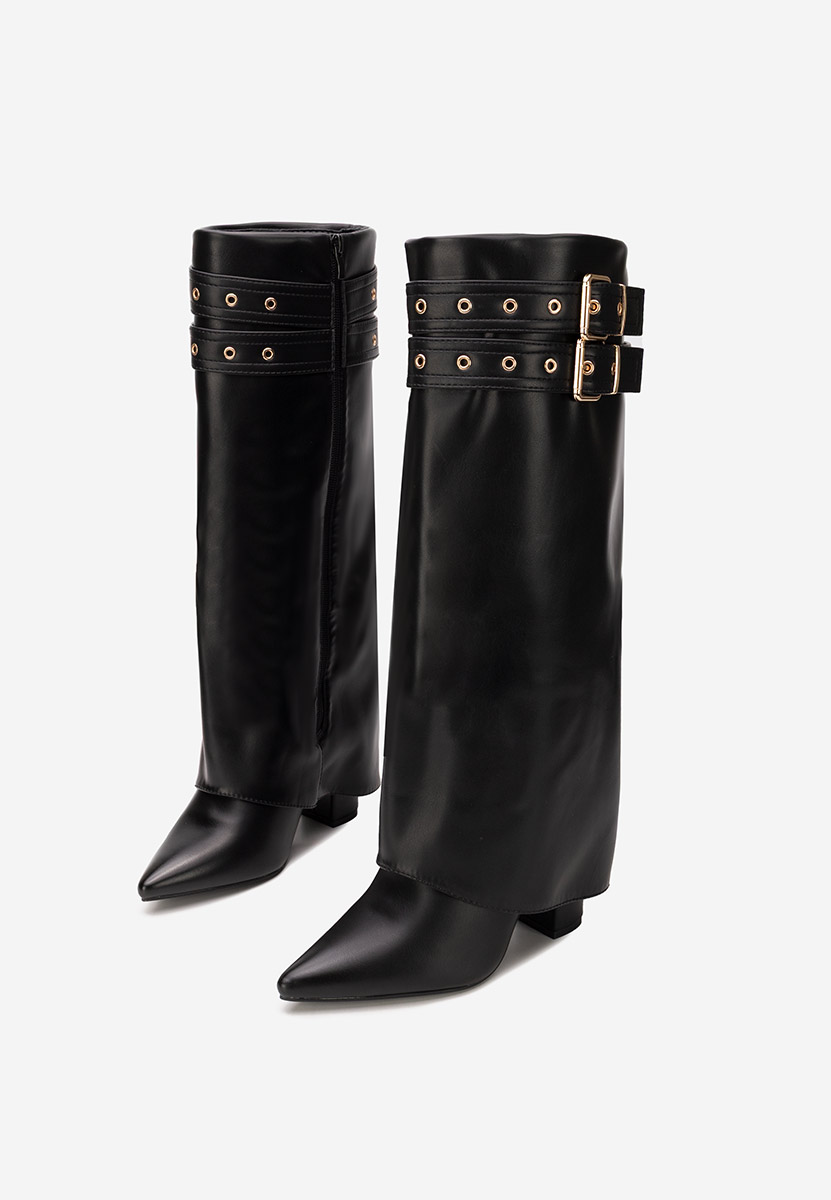 Cizme cu toc gros Eidena negre