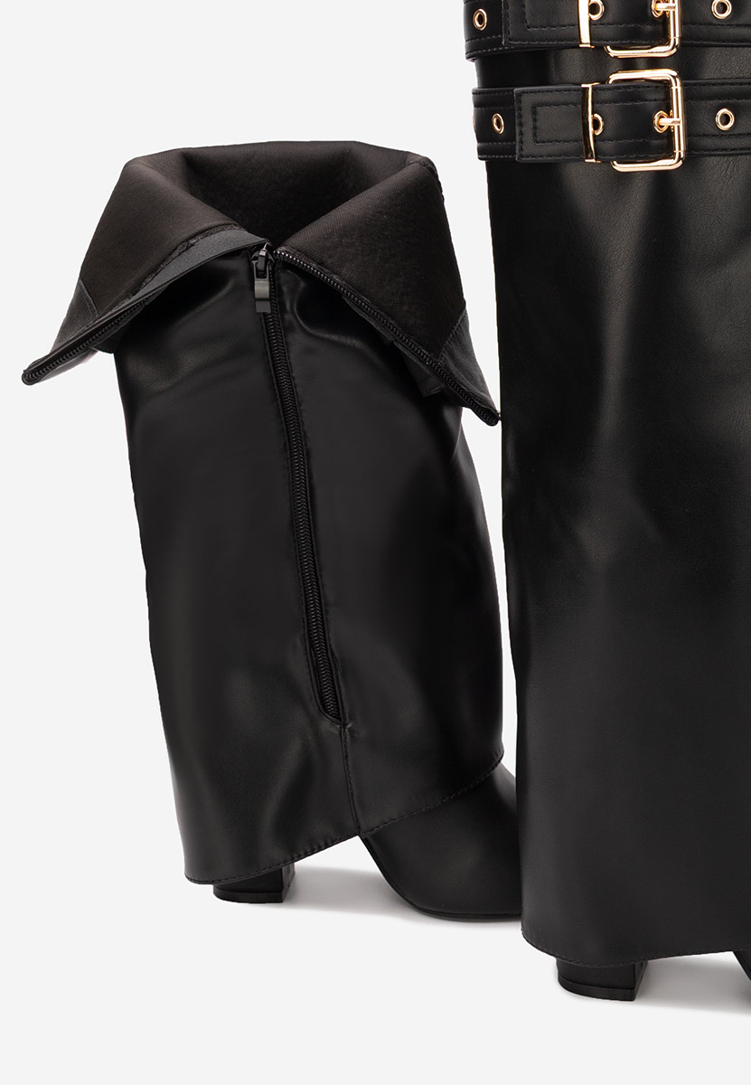 Cizme cu toc gros Eidena negre