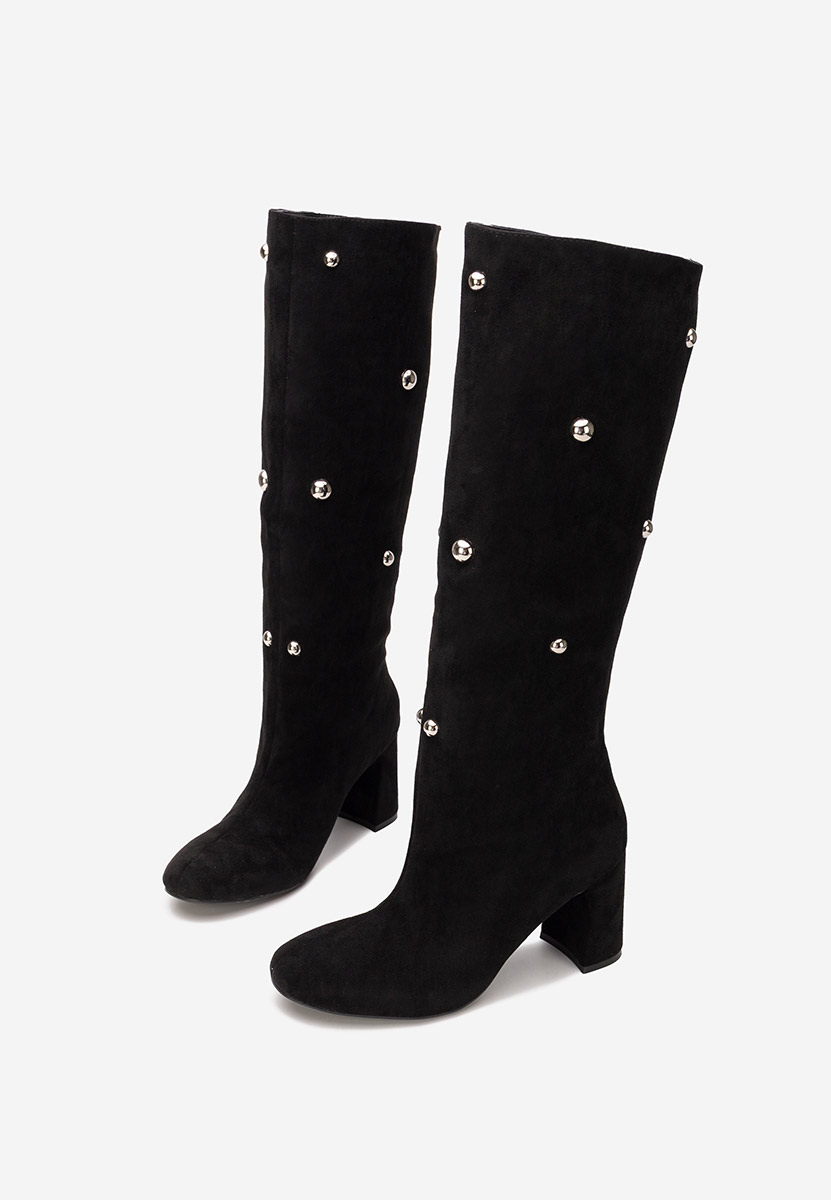 Cizme cu toc gros Noielia negre