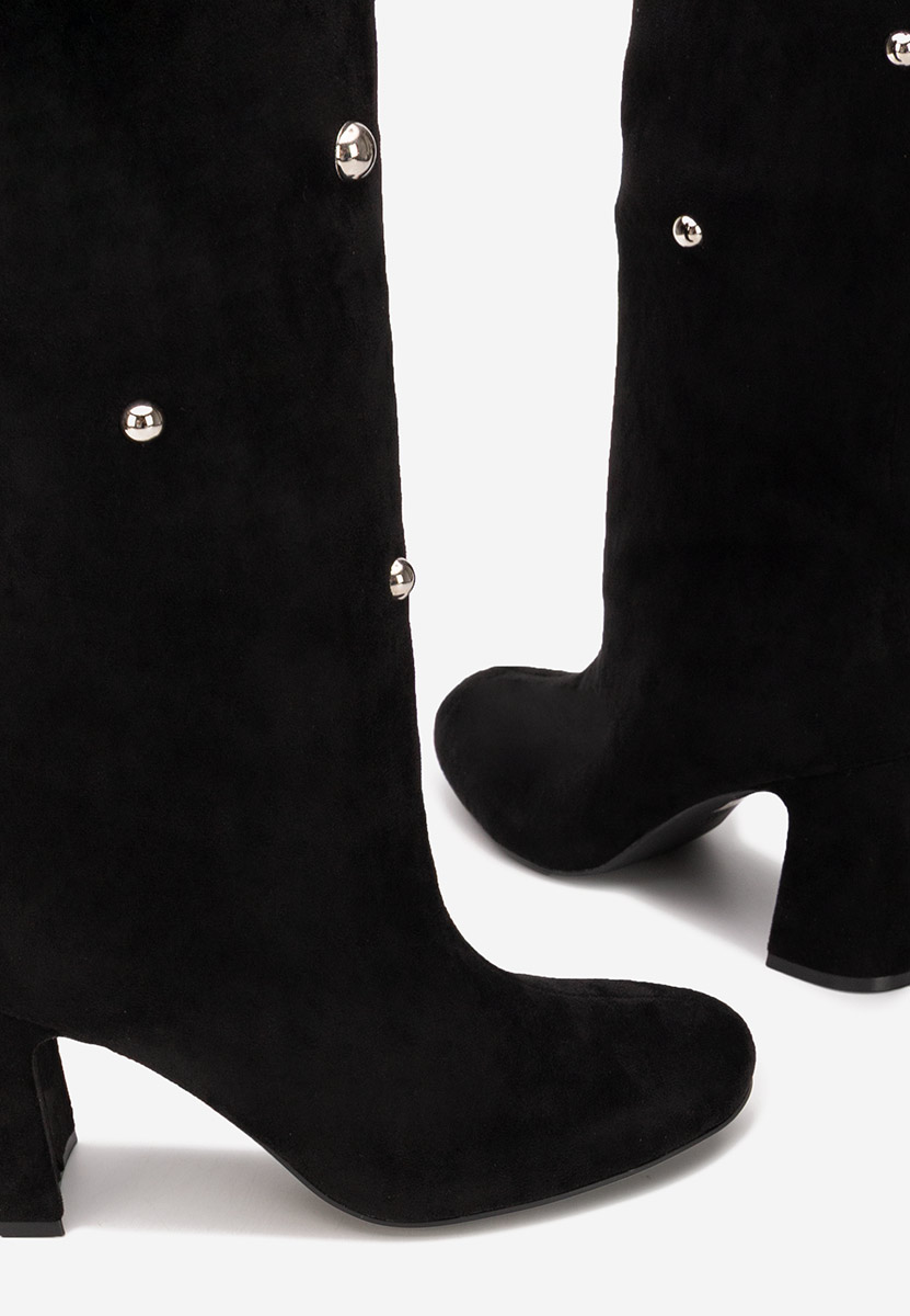 Cizme cu toc gros Noielia negre