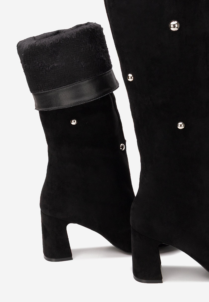 Cizme cu toc gros Noielia negre