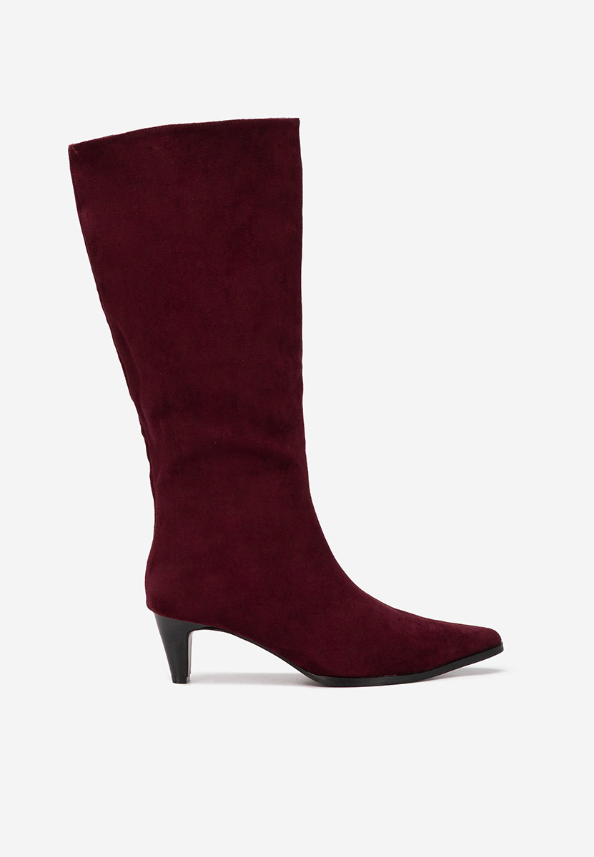 Cizme dama elegante cu toc Favora grena