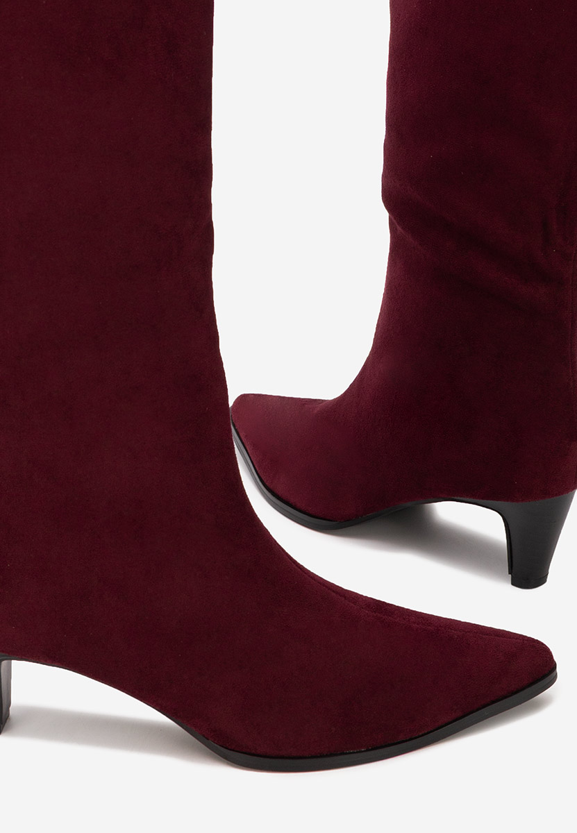 Cizme dama elegante cu toc Favora grena