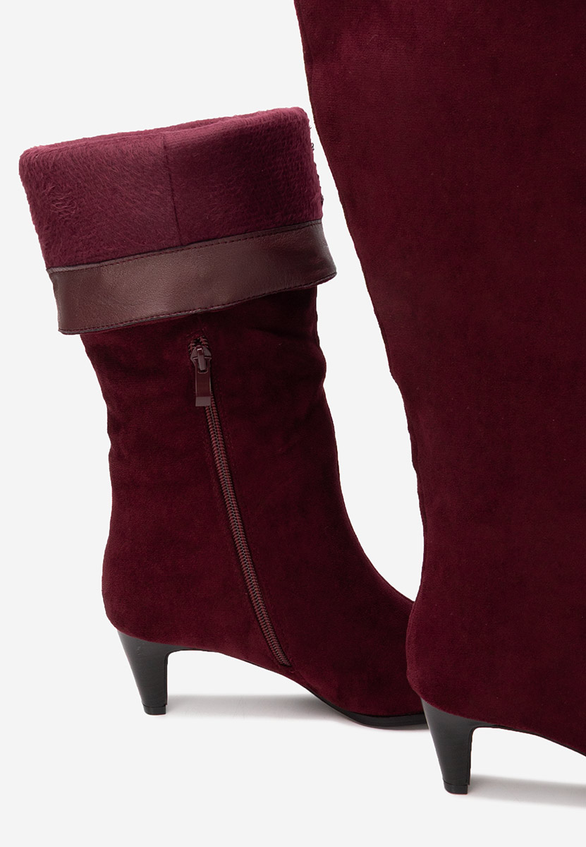 Cizme dama elegante cu toc Favora grena