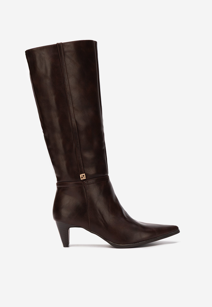 Cizme dama elegante cu toc Clorina maro