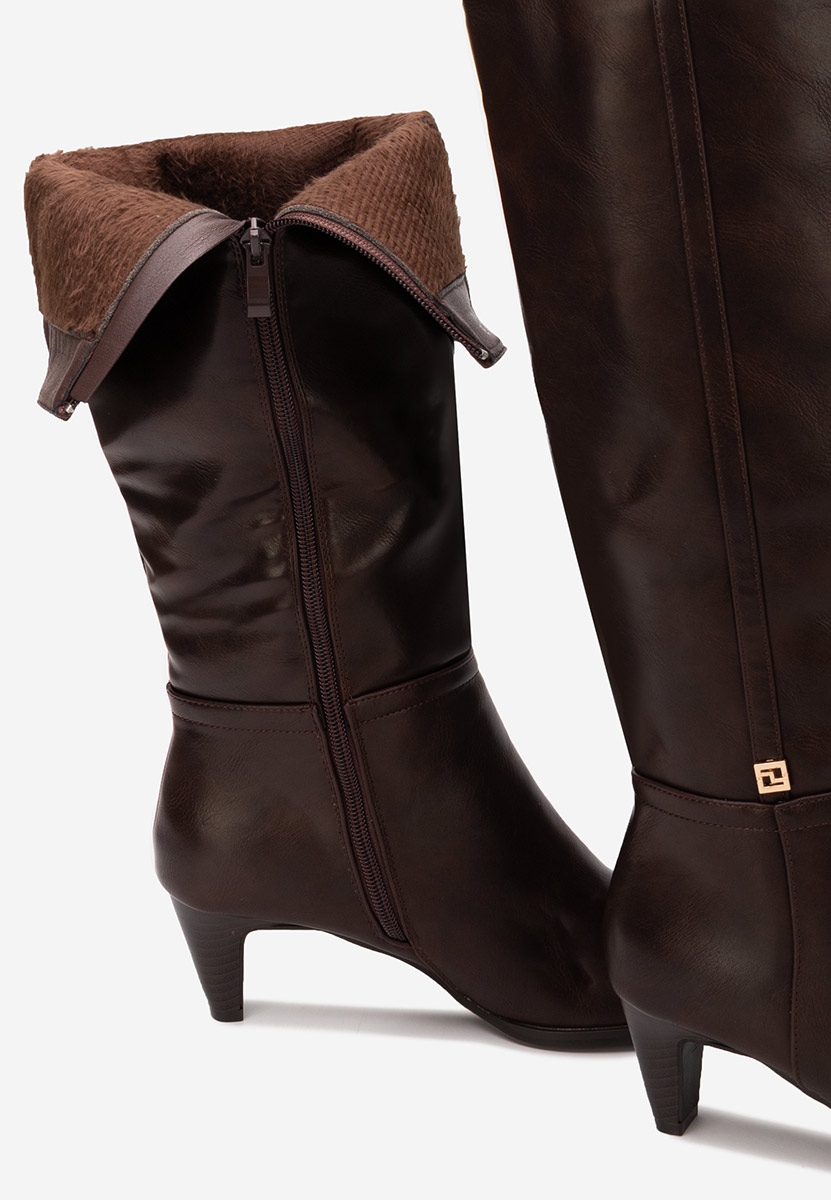 Cizme dama elegante cu toc Clorina maro