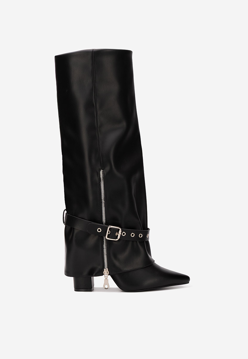 Cizme cu toc gros Scotia V2 negre