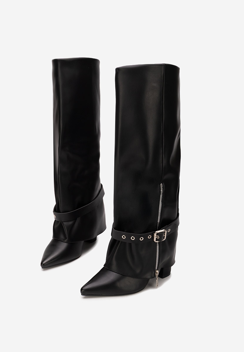 Cizme cu toc gros Scotia V2 negre