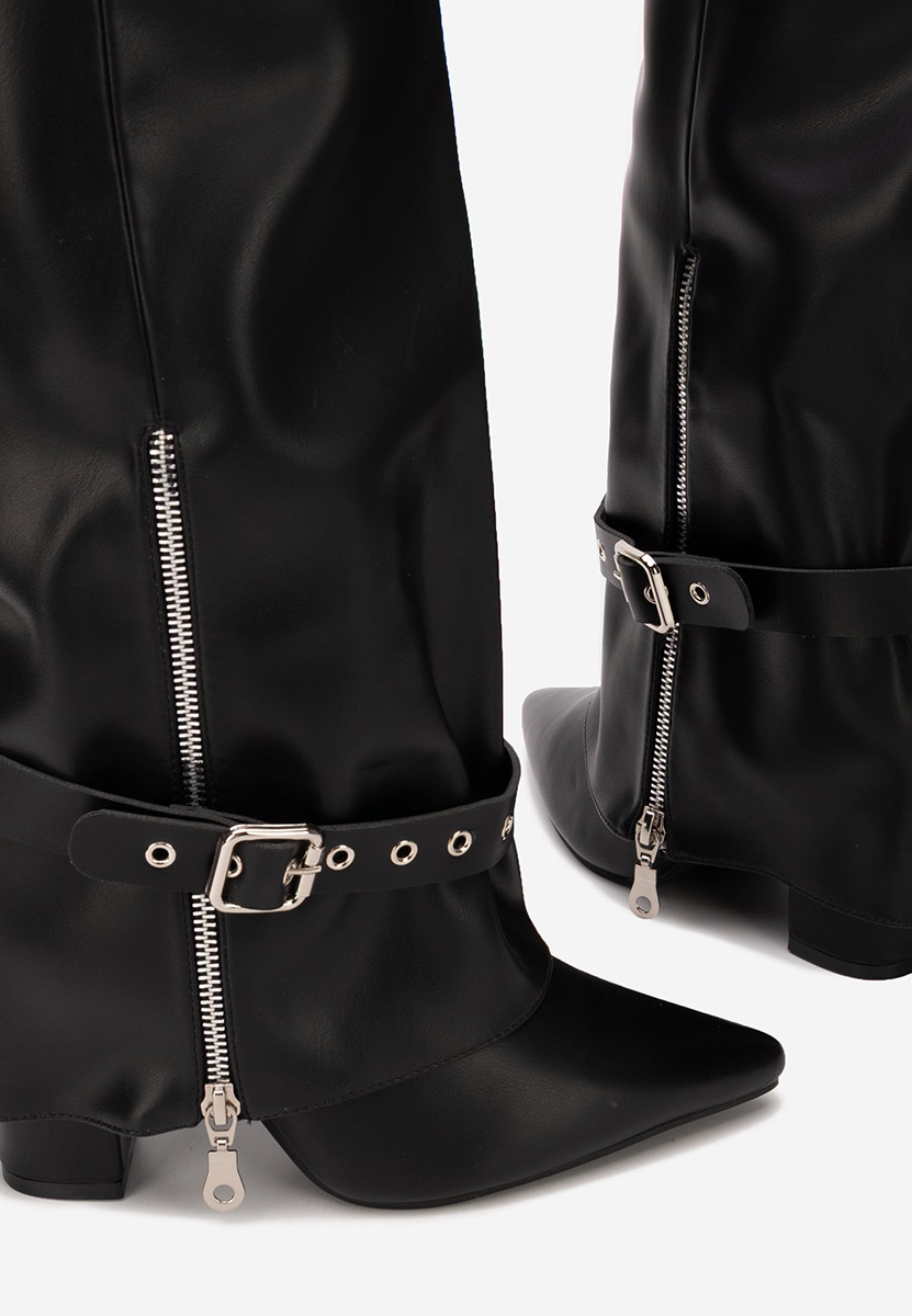 Cizme cu toc gros Scotia V2 negre