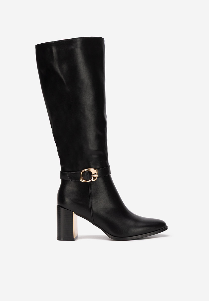 Cizme cu toc gros Aurenza negre