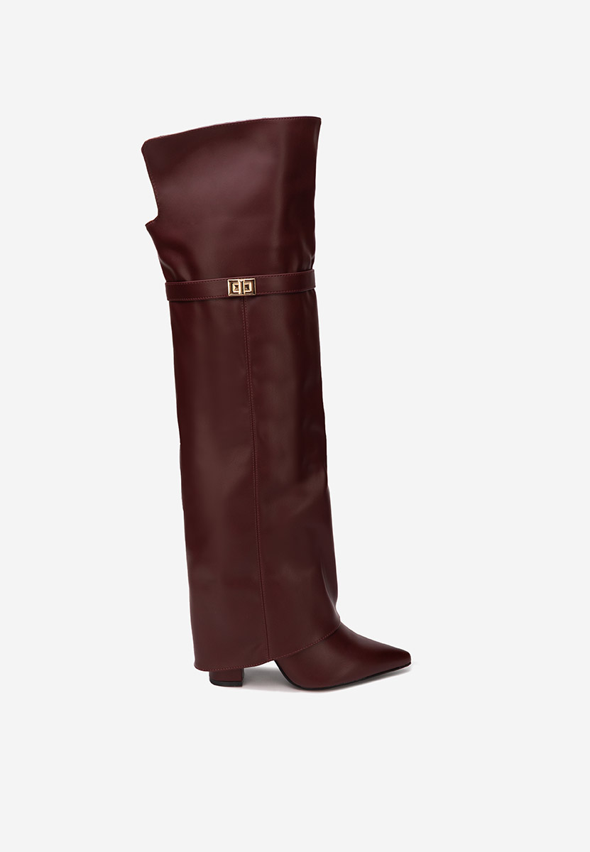 Cizme lungi peste genunchi Crisia grena