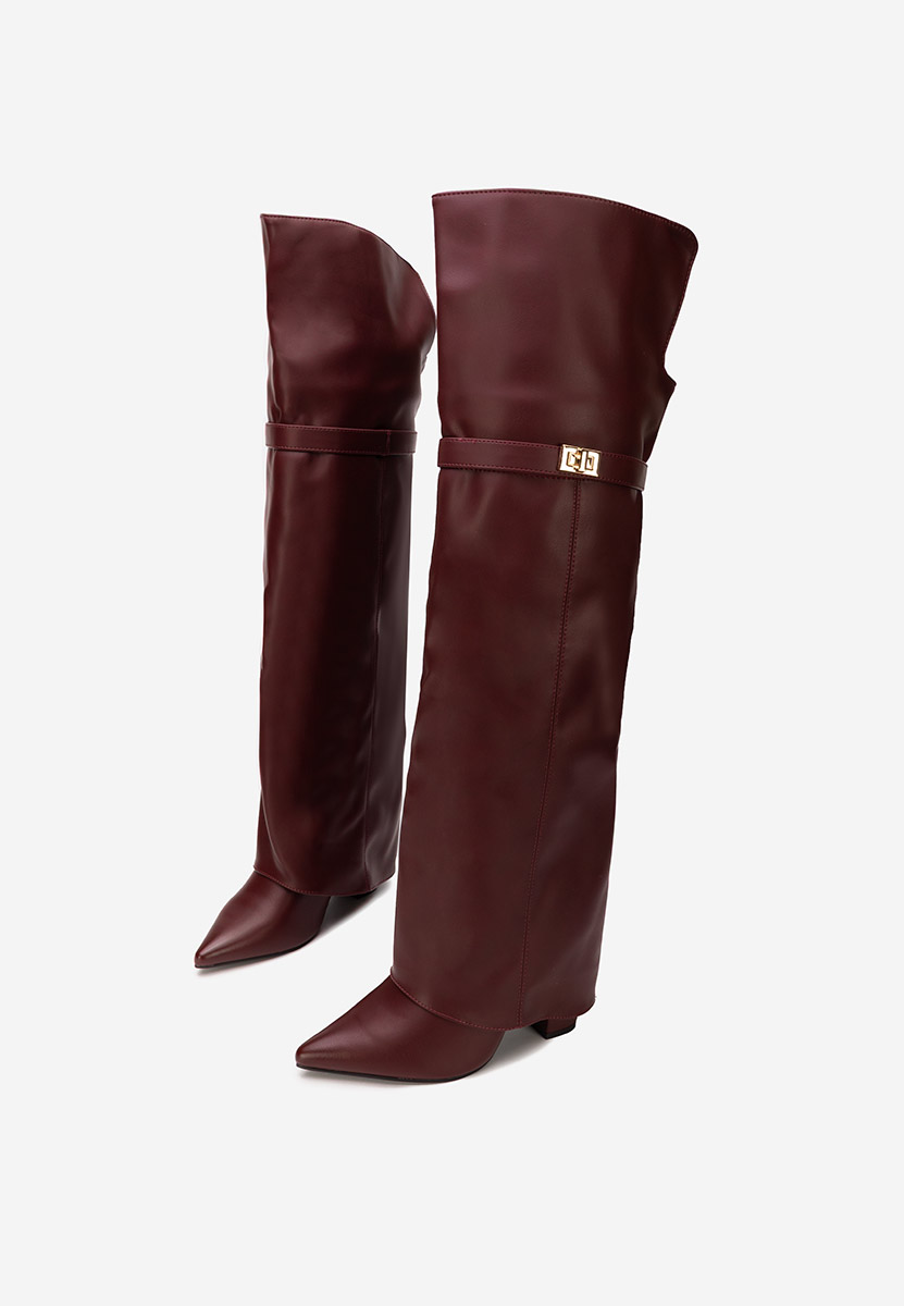 Cizme lungi peste genunchi Crisia grena