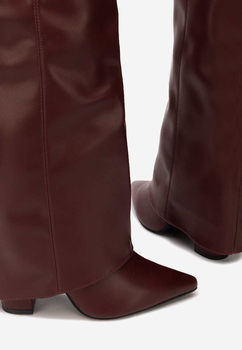 Cizme lungi peste genunchi Crisia grena