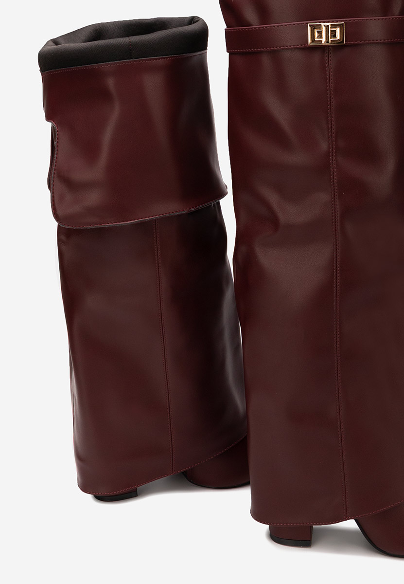 Cizme lungi peste genunchi Crisia grena