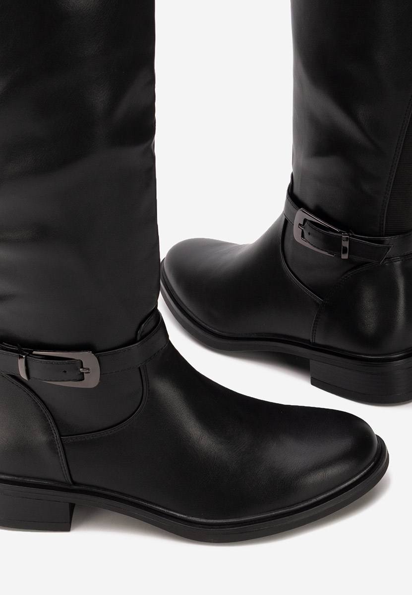 Cizme dama fara toc Lisandria negre