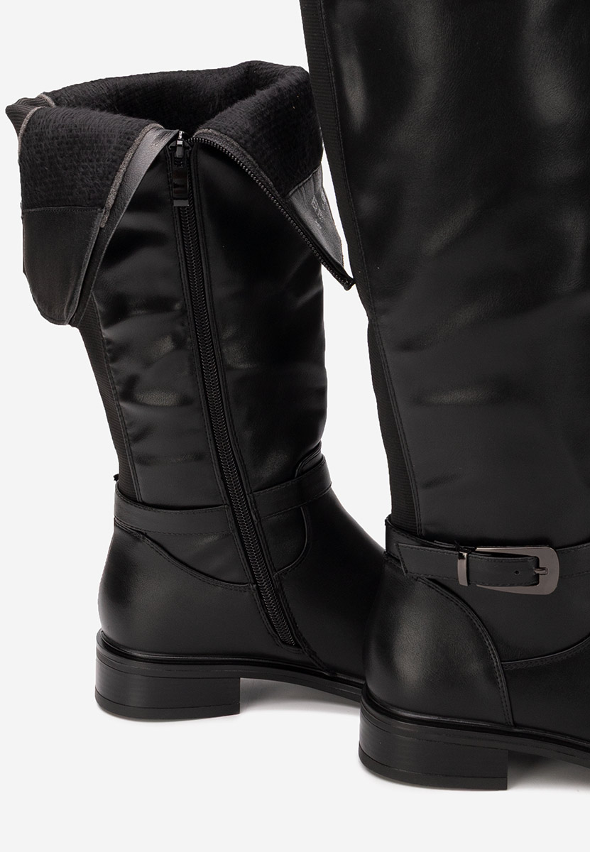 Cizme dama fara toc Lisandria negre