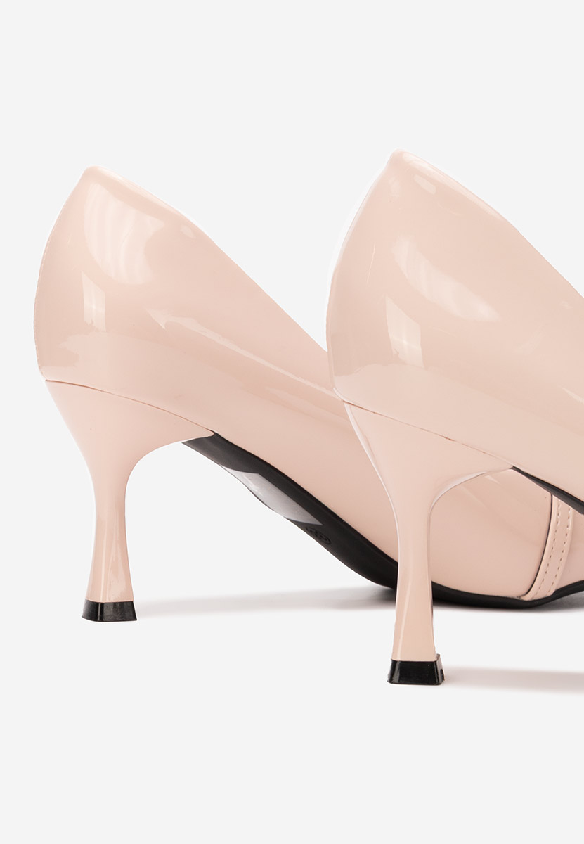 Pantofi cu toc subtire Neena bej