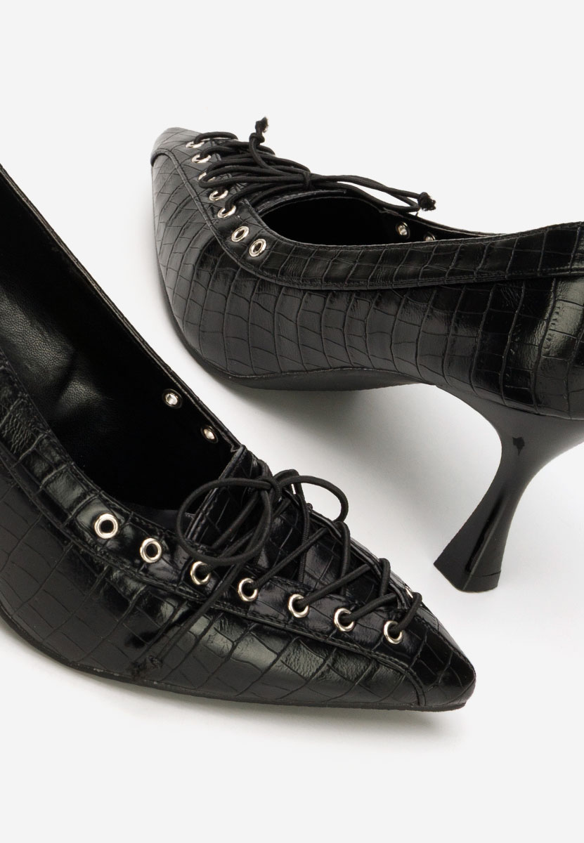 Pantofi cu toc subtire Jasoria negri