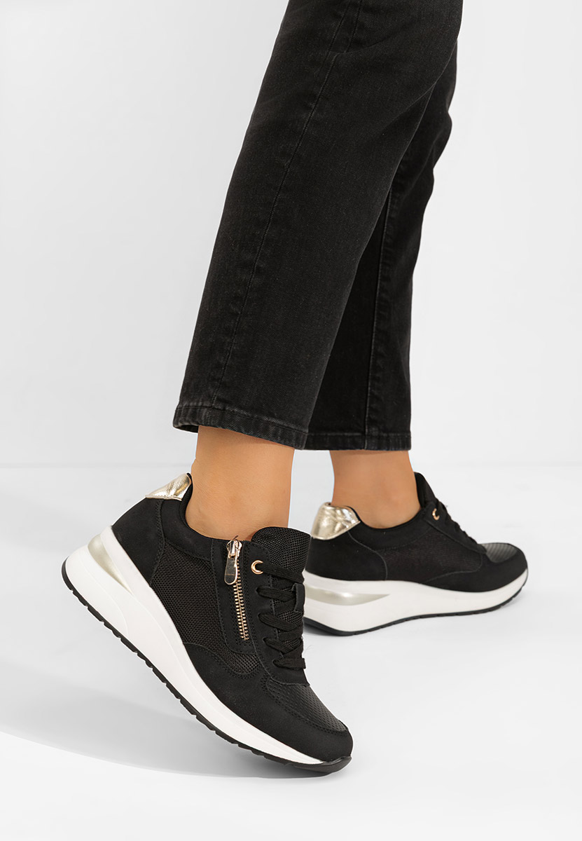 Sneakers cu platforma Floreia negri