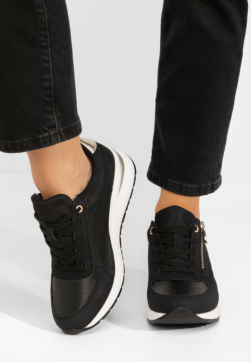 Sneakers cu platforma Floreia negri