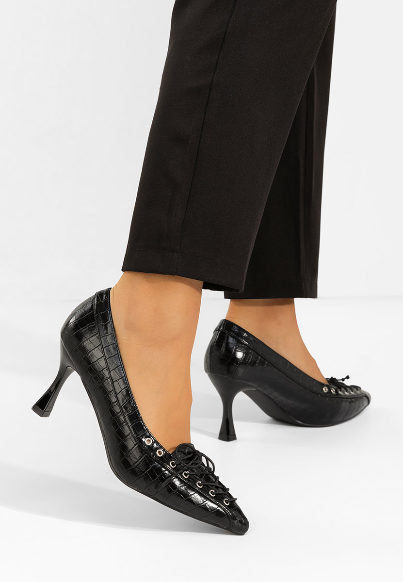 Pantofi cu toc subtire Jasoria negri