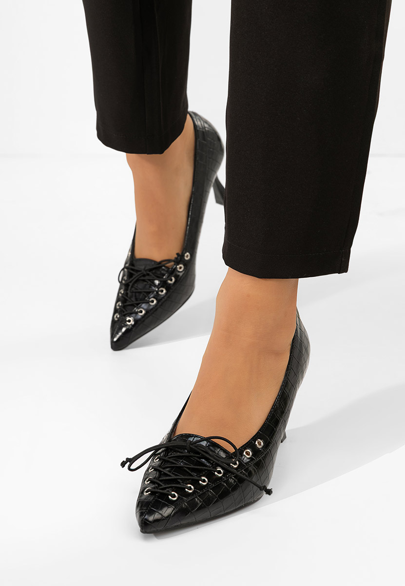 Pantofi cu toc subtire Jasoria negri