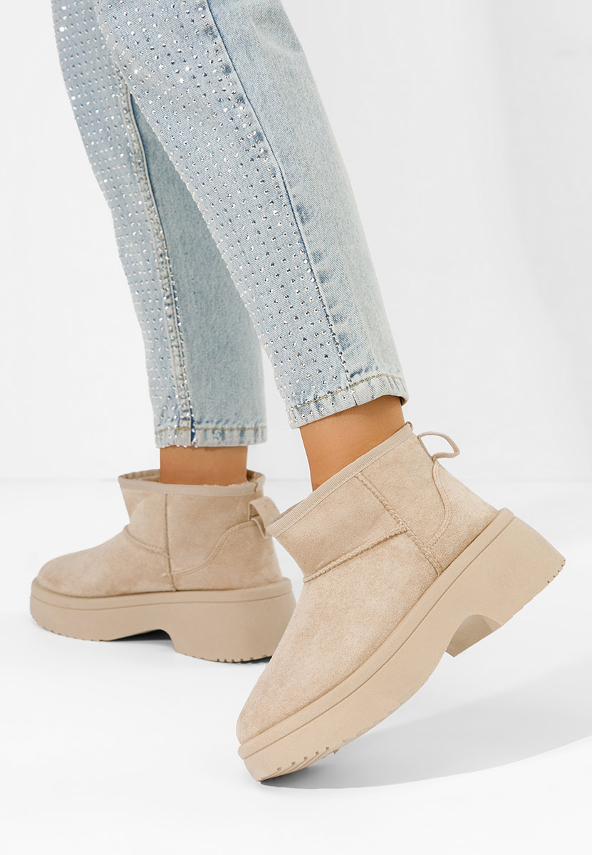 Cizme tip ugg Prelina bej